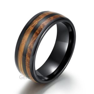 Black Rings, Mens Tungsten Wedding Band, Whiskey Barrel Ring, Mens Ring