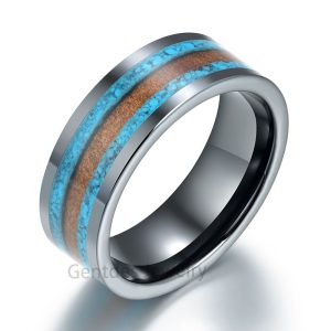 Ceramic Ring, Turquoise Rings, Mens Wedding Band, Mens Ring,