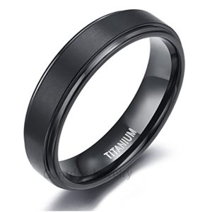 Titanium Ring, Black Rings, Men Wedding Bands