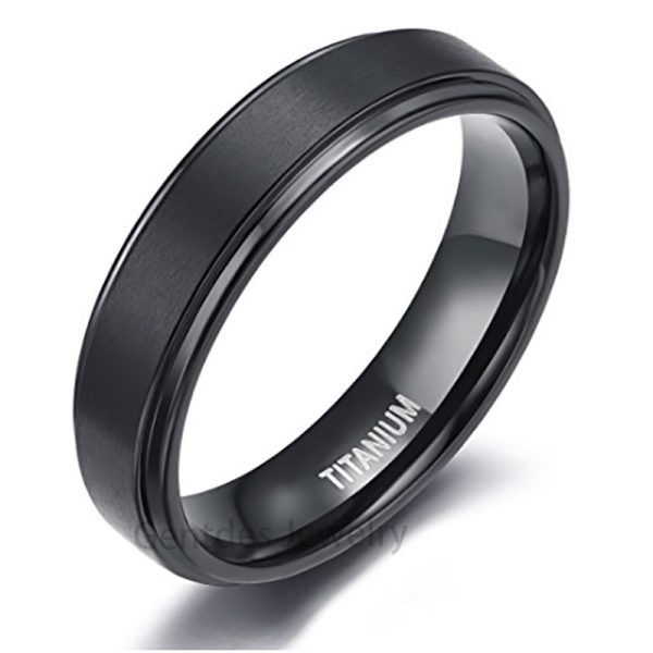 Titanium Ring, Black Rings, Men Wedding Bands