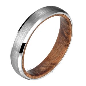 Titanium Ring, Men Rings, Wooden Wedding Bands