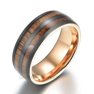 Mens Tungsten Wood Wedding Band, Tungsten Ring, Wedding Ring,Ring for Men, Comfort Fit
