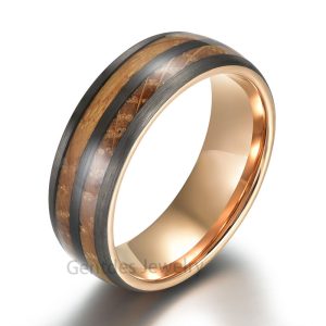 Tungsten Wood Wedding Band, Tungsten Ring, Wedding Ring, Ring for Men, Comfort Fit