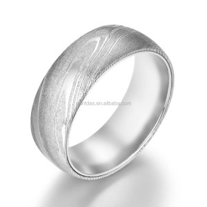 Damascus Ring, 8mm Mens Jewelry, Rings For Men, Silver Damascus