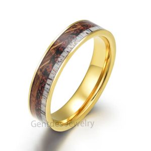 6MM Wide Tungsten Wood Wedding Band, Men Ring, Wedding Ring, Comfort Fit