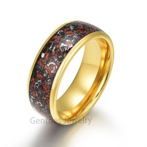 8mm Mens Wedding Band, Rings for Men, Rose Gold Color, High Polished Surface