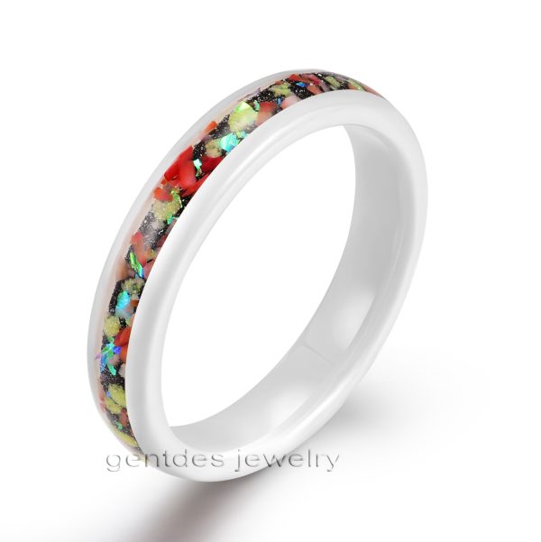 2MM White Ceramic Ring, Glow Ring, Wedding Bands, Engagement Ring, Comfort Fit, Ring For Women