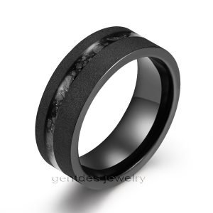 Black Titanium Ring, Sandblast Wedding Bands, Engagement Ring, Comfort Fit, Ring For Men