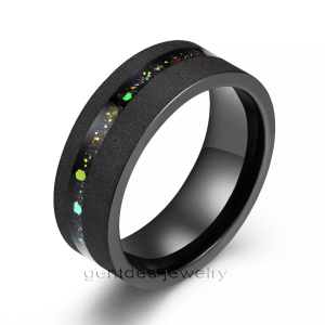 Black Titanium Band, Comfort Fit, Black Sandblasted Wedding Ring, Engagement Ring, Wedding Band Men