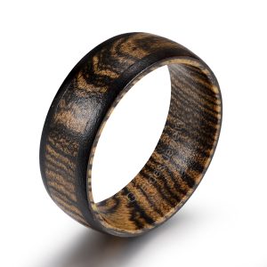 Zebra Wood Ring, Ebony Ring, Black Wood Ring, Anniversary Ring, Mens Wedding Ring, 8MM Engagement Bands, Handmade Jewelry