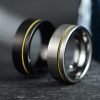Guitar String Ring, Sliver Tungsten Wedding Band, Guitar Wedding Ring, Wedding Band for Men, Guitarist Gift - 图片 2