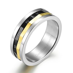 Unique Ring, Stainless Steel Wedding Ring, Sliver Ring, Numerals Rotatable Ring,Men’s Women's Anniversary Ring