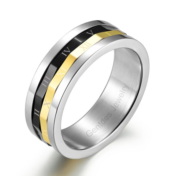 Unique Ring, Stainless Steel Wedding Ring, Sliver Ring, Numerals Rotatable Ring,Men’s Women's Anniversary Ring