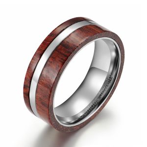 Titanium Ring, Rose Wood Ring, Mens Wedding Ring, Mens Engagement Ring