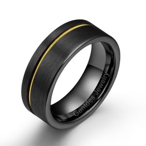 8MM Tungsten Carbide Ring, Guitar String Ring, Matte Brushed Finish, Minimalist Black Ring, Musician Ring, Guitarist Ring, Wedding Ring