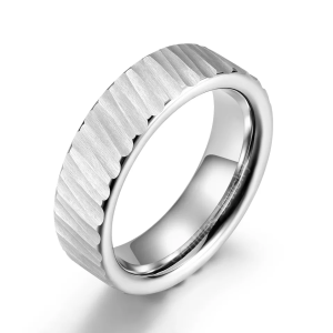 Silver Matt Finished,  Womens Wedding Band, Hammered Ring, Mens Band, 6MM Tungsten Ring