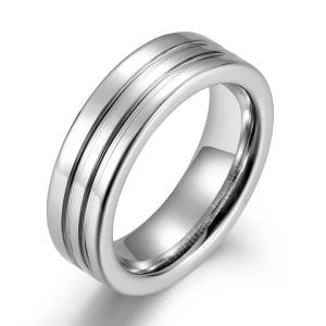 6mm Simple Line, Women's Tungsten Ring, Unique Wedding Band, Shiny Polished Band, Men Ring Band